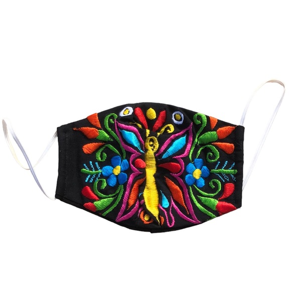 •• Embroidered Butterfly Face Mask, Small - Picture 2 of 3